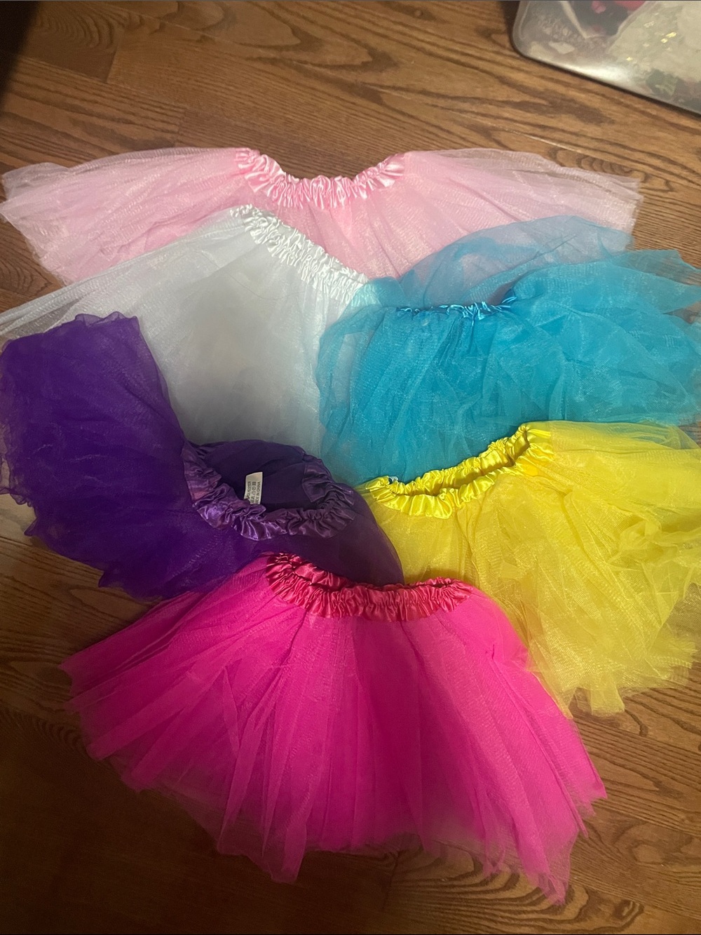 Kids Rainbow Tutu Skirt Set - Pink, Purple, Blue, Yellow, White